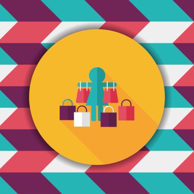 Uzun Gölge, eps10 Satılık Alışverişkoliğin düz simgesiyle