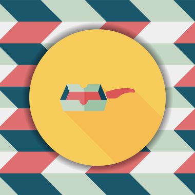 Uzun Gölge, eps ile mutfak eşyaları kızartma tavası ve kürek düz simgesi