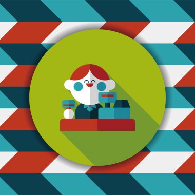 dükkan sahibi uzun gölge, eps10 düz simgesiyle