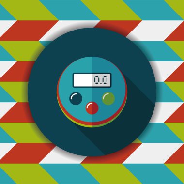 Uzun Gölge, eps10 ile mutfak eşyaları Zamanlayıcı düz simgesi