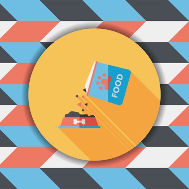 Uzun Gölge, eps10 ile evde beslenen hayvan köpek gıda düz simgesi