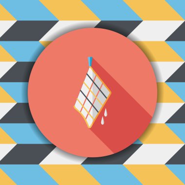 Uzun Gölge, eps10 ile mutfak eşyaları bez düz simgesi