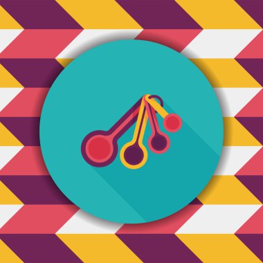 Uzun Gölge, eps10 ile mutfak eşyaları kaşık düz simgesi