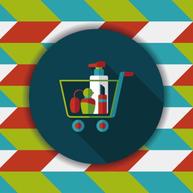 parfüm ve ruj düz simgesi uzun gölge, eps10 ile alışveriş