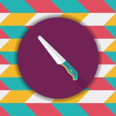 Uzun Gölge, eps10 ile mutfak eşyaları bıçak düz simgesi