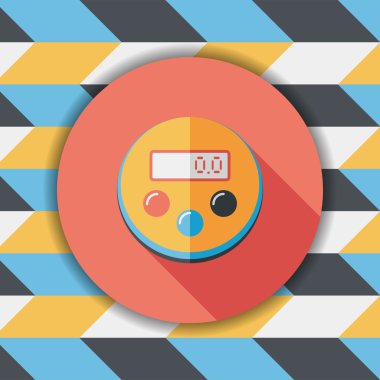 Uzun Gölge, eps10 ile mutfak eşyaları Zamanlayıcı düz simgesi