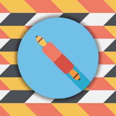 Uzun Gölge, eps10 ile mutfak eşyaları oklava düz simgesi