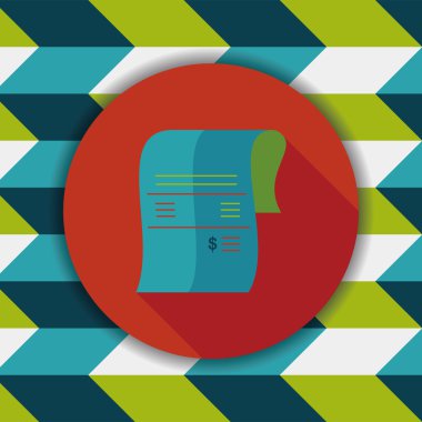 Uzun Gölge, eps10 ile alışveriş kredi kartı fatura düz simgesi