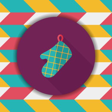 mutfak fırın eldiveni uzun gölge, eps10 simgesiyle düz