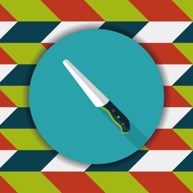 Uzun Gölge, eps10 ile mutfak eşyaları bıçak düz simgesi