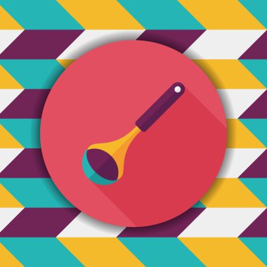 Uzun Gölge, eps10 ile mutfak eşyaları kaşık düz simgesi