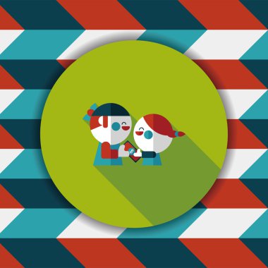 Sevgililer alışveriş uzun gölge, eps10 düz simgesiyle