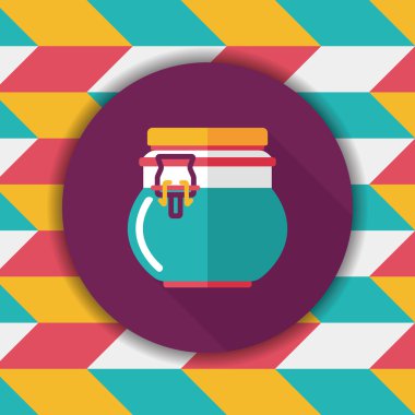 kapsayıcı düz simgesi uzun gölge, eps1 ile koruma mutfak eşyaları