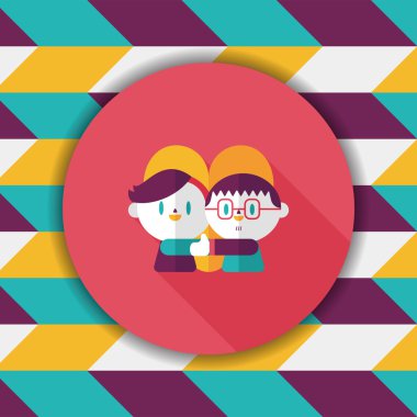 Uzun Gölge, eps10 ile Sevgililer günü Çift düz simgesi