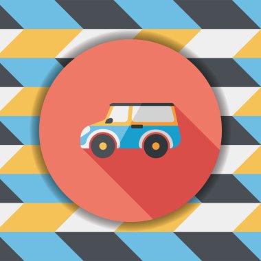 Uzun gölge ile ulaşım Spor Utility araç düz simgesi