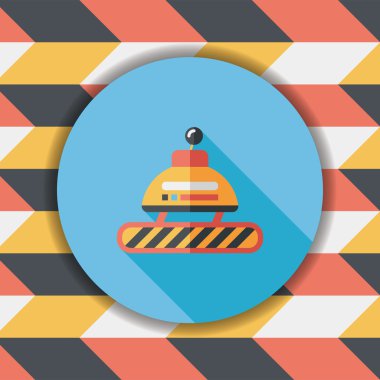 Robot kavramı uzun gölge, eps10 düz simgesiyle