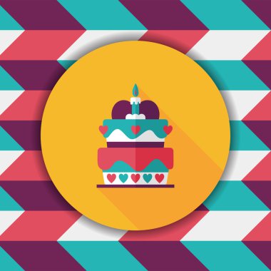 Uzun Gölge, eps10 ile Sevgililer günü pastası düz simgesi