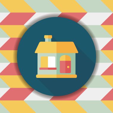 Bina evi uzun gölge, eps10 düz simgesiyle