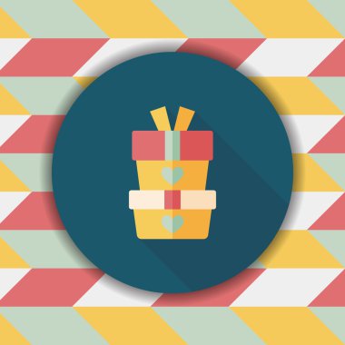 Uzun Gölge, eps10 Sevgililer günü hediyesi düz simgesiyle