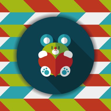 Sevgililer günü hediyesi ayı düz simgesiyle uzun gölge, eps10