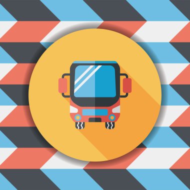 Uzun Gölge, eps10 ile ulaşım otobüs düz simgesi