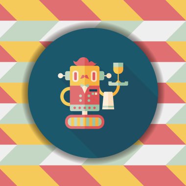 Robot kavramı uzun gölge, eps10 düz simgesiyle