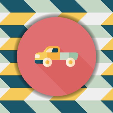 Kamyon uzun gölge, eps10 düz simgesiyle taşıma ulaşım