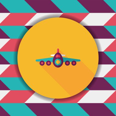 Uzun Gölge, eps10 ile ulaşım uçak düz simgesi