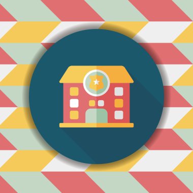 Polis karakoluna uzun gölge, eps10 düz simgesiyle