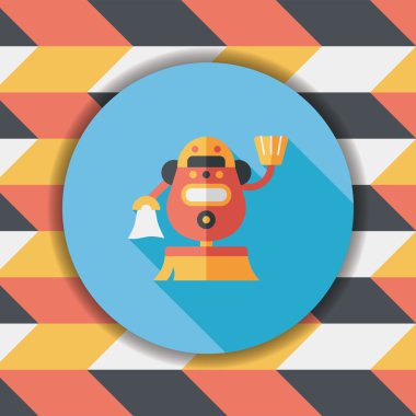 Robot kavramı uzun gölge, eps10 düz simgesiyle