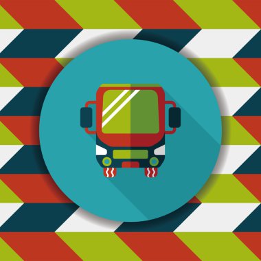 Uzun Gölge, eps10 ile ulaşım otobüs düz simgesi