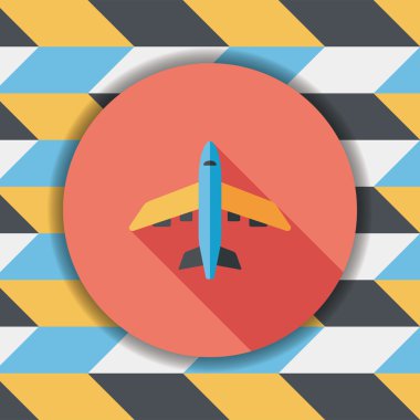 Uzun Gölge, eps10 ile ulaşım uçak düz simgesi