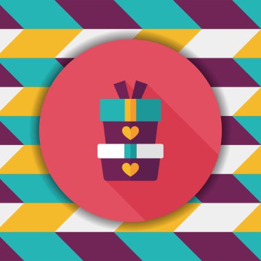 Uzun Gölge, eps10 Sevgililer günü hediyesi düz simgesiyle