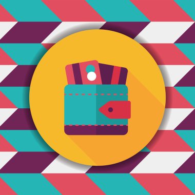 m-cüzdan ile uzun gölge, eps10 düz simgesi