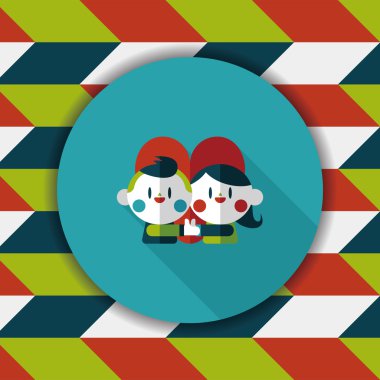 Uzun Gölge, eps10 ile Sevgililer günü Çift düz simgesi