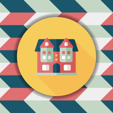 Bina uzun gölge, eps10 düz simgesiyle