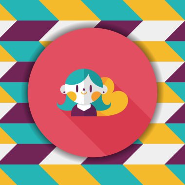 Sevgililer günü kız uzun gölge, eps10 düz simgesiyle