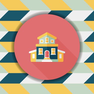 Bina evi uzun gölge, eps10 düz simgesiyle