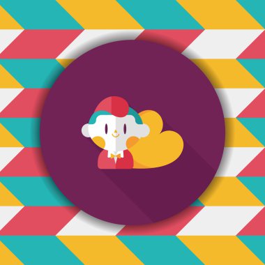 Uzun Gölge, eps10 ile Sevgililer günü çocuk düz simgesi