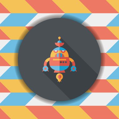 Robot kavramı uzun gölge, eps10 düz simgesiyle