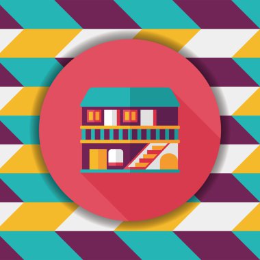 Bina evi uzun gölge, eps10 düz simgesiyle