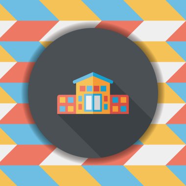 Bina evi uzun gölge, eps10 düz simgesiyle