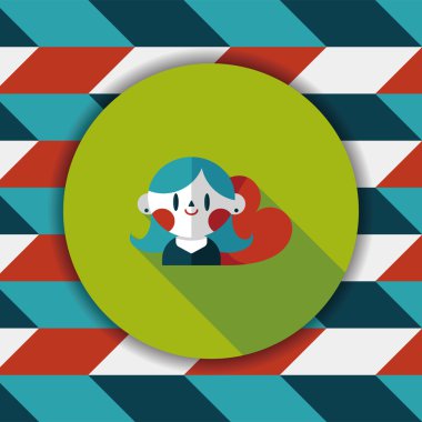 Sevgililer günü kız uzun gölge, eps10 düz simgesiyle