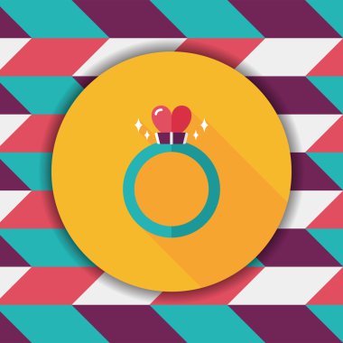 Uzun Gölge, ep ile Sevgililer günü kalp elmas yüzük düz simgesi