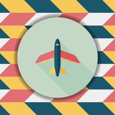 Uzun Gölge, eps10 ile ulaşım uçak düz simgesi