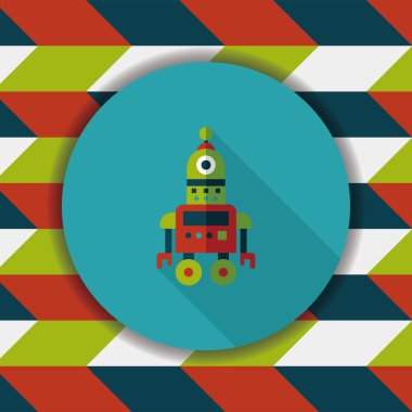 Robot kavramı uzun gölge, eps10 düz simgesiyle