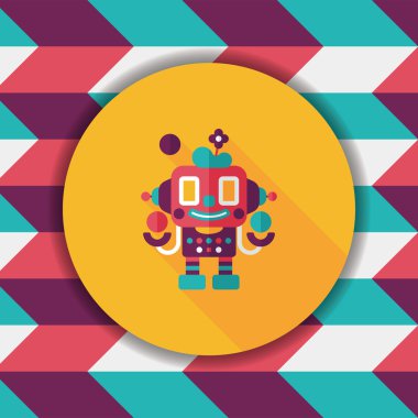 Robot kavramı uzun gölge, eps10 düz simgesiyle