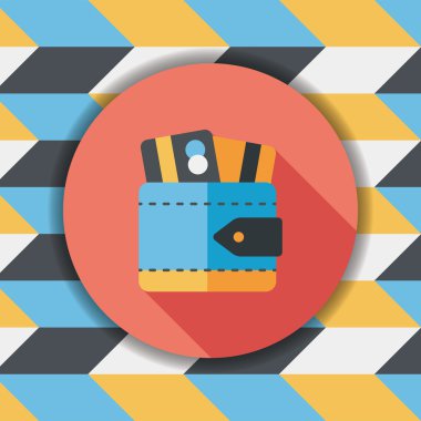 m-cüzdan ile uzun gölge, eps10 düz simgesi