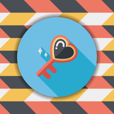 Sevgililer sevgilisi tuş kilidi düz simgesiyle uzun gölge, eps10