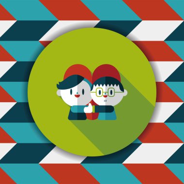 Uzun Gölge, eps10 ile Sevgililer günü Çift düz simgesi